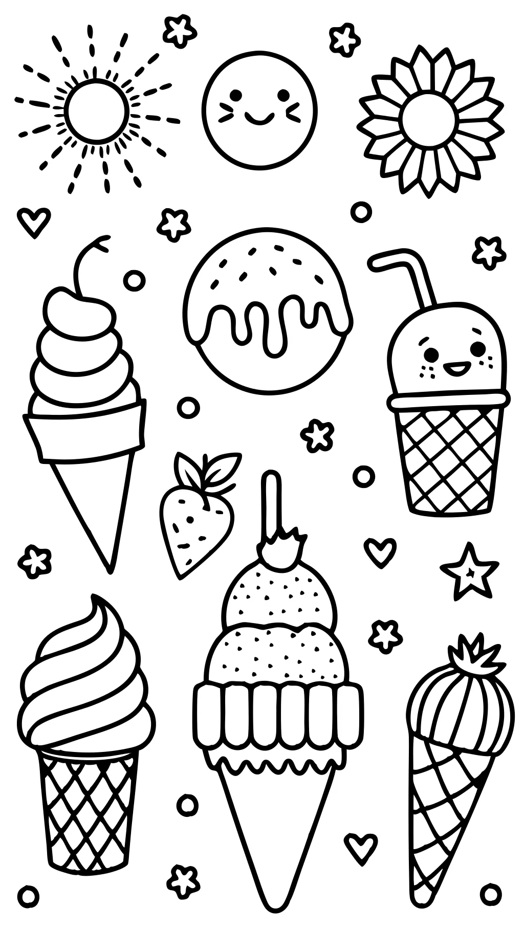 summer ice cream coloring pages